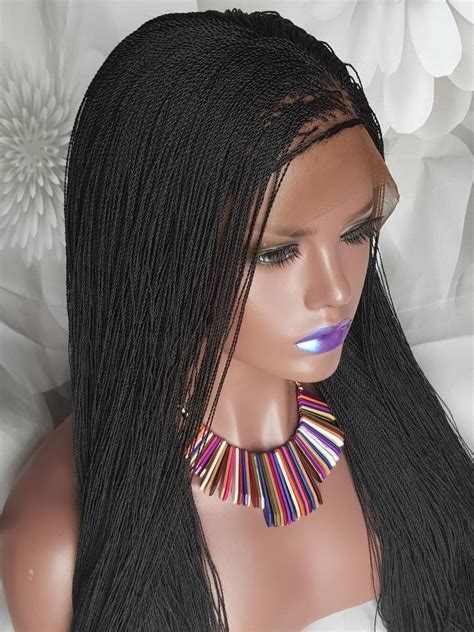 Handmade Glueless Braided Full Lace Wig Million Senegalese Twist Colour 1b 20 22