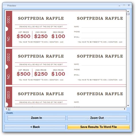 Download Ms Word Raffle Tickets Template Software