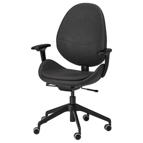 HattefjÄll Office Chair With Armrests Smidig Blackblack Ikea