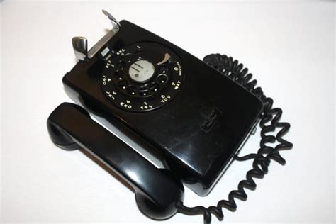 1960s Wall Mounted Black Rotary Phone Bell Systems