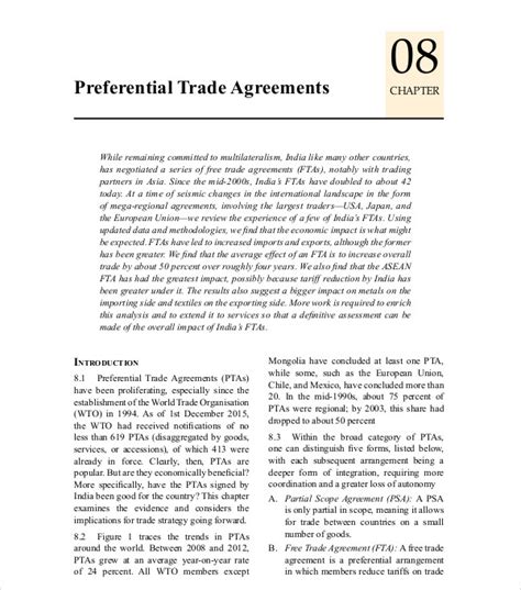 Trade Agreement 6 Examples Format Pdf Examples