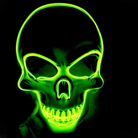 Halloween Skeleton Mask Led Scary El Wire Mask Light Up Festival
