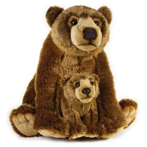 Plush Grizzly Bear With Baby National Geographic Art