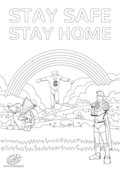 Stay Safe Colouring Pages