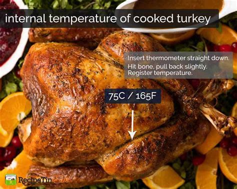 turkey roast temperature internal cooked juicy brined dry