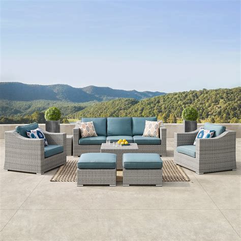 We offer rockers, lounge chairs, tables and more in a variety of colors. Corvus Martinka 9-piece Grey Wicker Patio Furniture Set ...