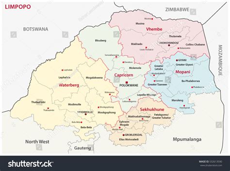 Map Of Limpopo Province South Africa Middle East Map