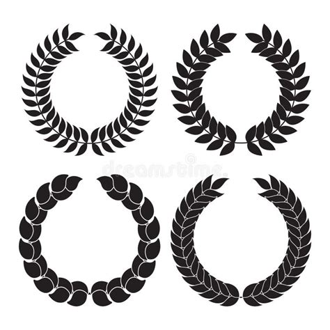 Set Of 4 Vector Isolated Laurel Wreaths Stock Vector Illustration Of