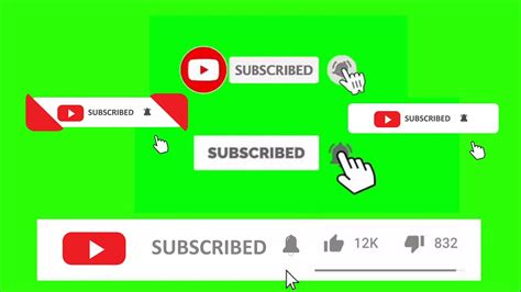 Youtube Subscribe Button And Bell Icon Animation Green Screen After Images