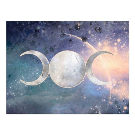 Heavenly Universe Triple Moon Goddess Moonstone Postcard Zazzle