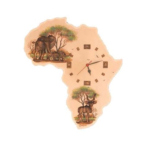 Medium Africa Map Wall Clock Copperwares