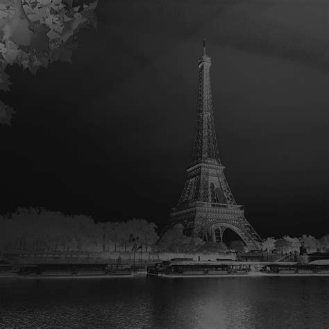 I Love Papers Na19 Sky Dark Bw Black Eiffel Tower Nature Paris City