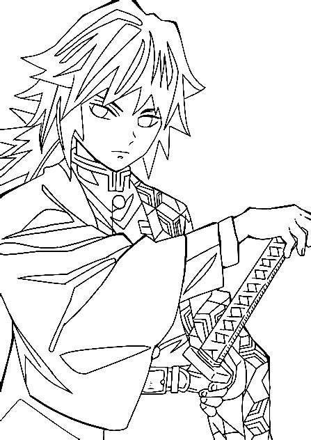 Printable Giyu Tomioka Coloring Page - Free Printable Coloring Pages