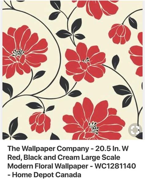 Red fuzzy wallpaper floral pattern. Pin by Kari Spendlove on Red wallpaper | Modern floral ...
