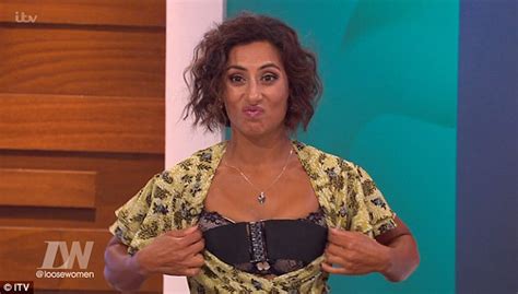 saira khan reveals her bra while sitting on the loose women panel daily mail online
