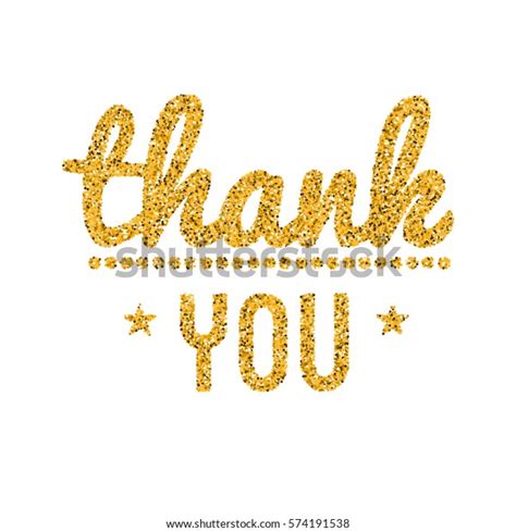 Thank You Gold Glitter Text Thanksgiving Lettering With Golden