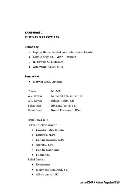 Proposal Reuni Smp N Painan Angkatan 1990