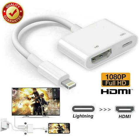 Lightning To Hdmi Cable Digital Av Tv Adapter For Iphone X Xr Ipad Pro Walmart Com