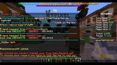 Technoblade And The Owner Of Hypixel Hypixel Sent Me A Friend Request