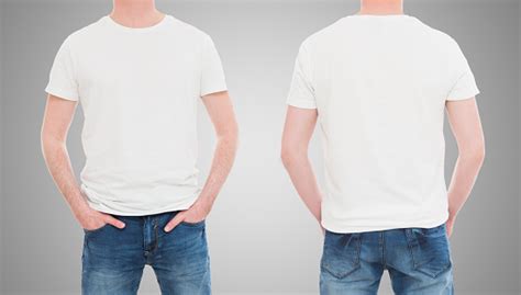 Front And Back View Tshirt Template Stock Photo Download Image Now