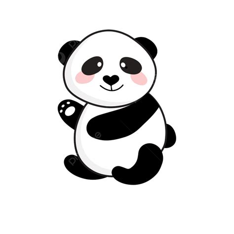 可愛的小卡通熊貓矢量插畫 小的 笑瞇瞇 人物向量圖案素材免費下載，png，eps和ai素材下載 Pngtree