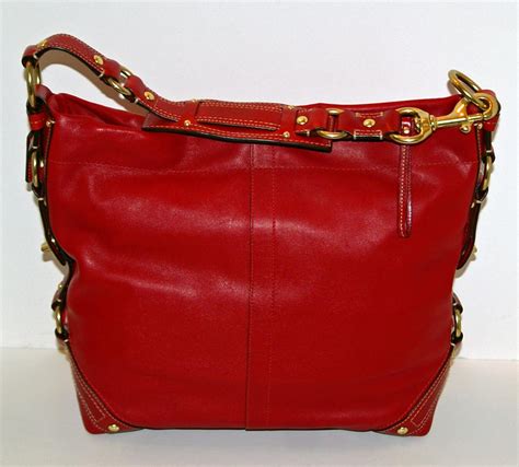Coach Vintage Red Leather Tote Bag Keweenaw Bay Indian Community