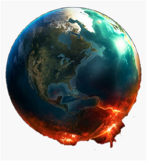 Global Warming Earth Png , Png Download - Earth On Fire Png ...