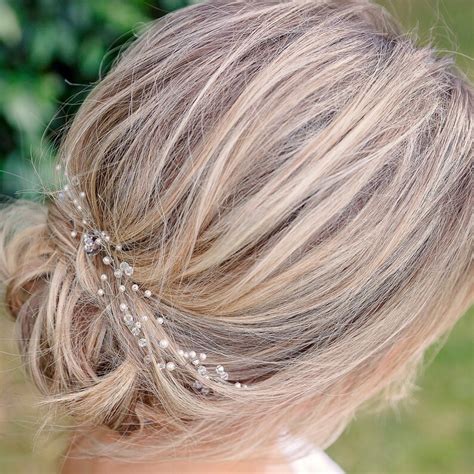 Delicate Pearl Hair Vine Handmade Bridal Hair Vine Wedding Etsy