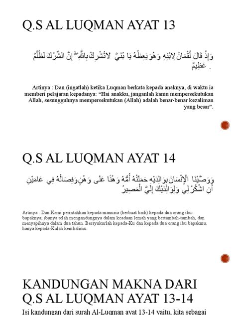 Detail Surat Al Luqman Ayat Beserta Artinya Koleksi Nomer