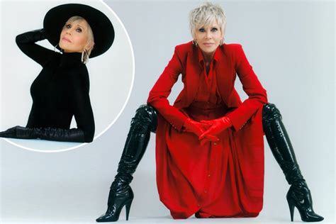 Ageless Jane Fonda 82 Looks Amazing In Stiletto Boots And A Scarlet Blazer Dress And Gloves