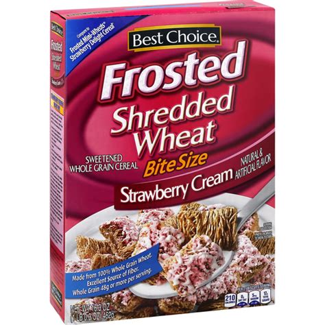 Best Choice Cereal Shredded Wheat Strawberry Cream Frosted Bite