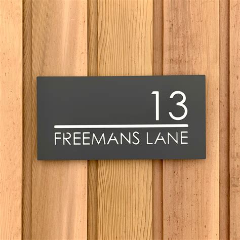 Illuminated Modern House Number Sign Rectangle Address Plaque