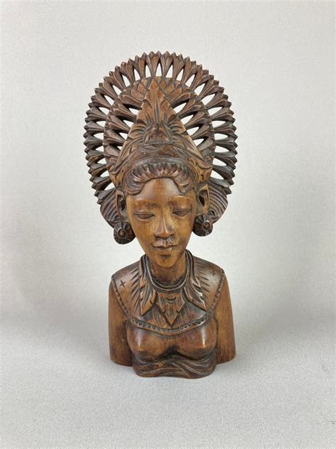 Vintage Balinese Hand Carved Bust Indonesian Woman Bust Etsy