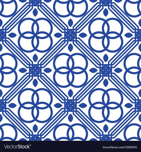 Blue And White Mediterranean Seamless Tile Pattern