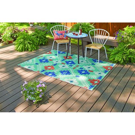 Melissa teal indoor/outdoor 8x10 area rug. Better Homes and Gardens Teal Crosspath Woven Indoor ...