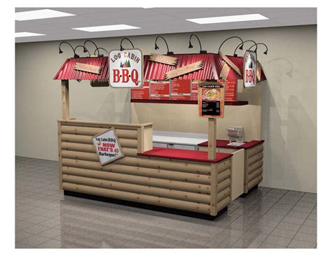 Indoor Food Kiosk Stand For Bbq Sandwiches And Beverages