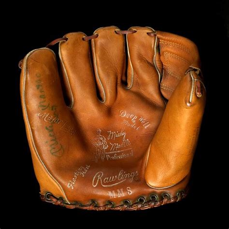 Mickey Mantle Rawlings Mm8 Autographed Front Mickey Mantle Gloves