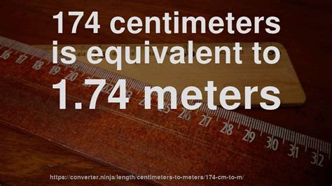 What is 174 cm converted to feet and inches? 174 cm to m - How long is 174 centimeters in meters? CONVERT
