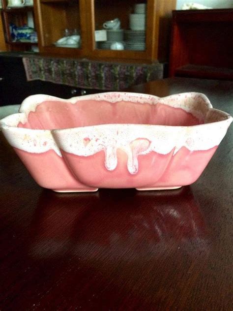 Upco Usa Pink Drip Planter C1950s Pink Pottery Etsy