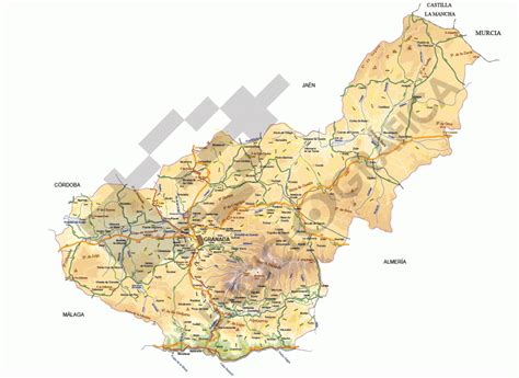 Mapa Vectorial De Granada Estudio De Sitographics