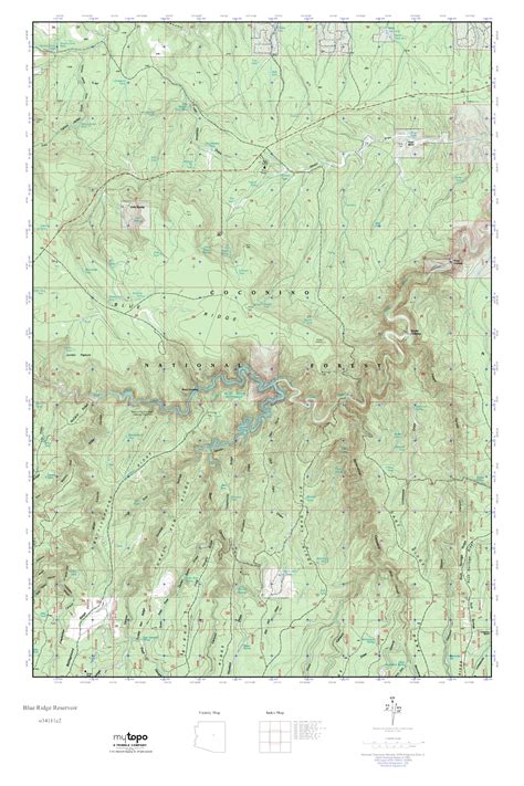 Mytopo Blue Ridge Reservoir Arizona Usgs Quad Topo Map