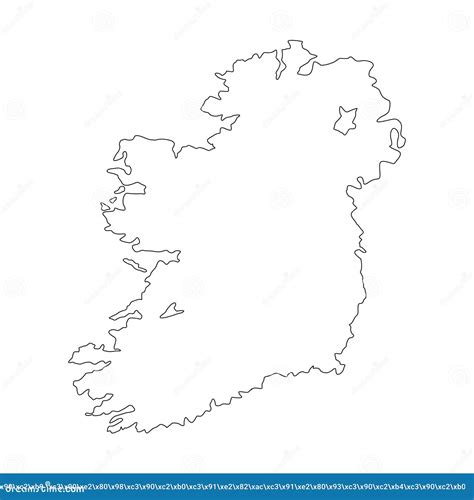 Ireland Map Line Vector Illustration Isolated On White Background Stock