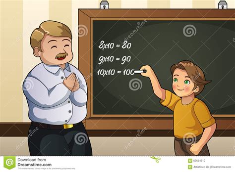 Download Student Solving Math Problem In Class Stock Vector ...