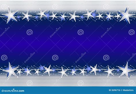 Silver Blue Christmas Star Border Stock Illustration Illustration Of