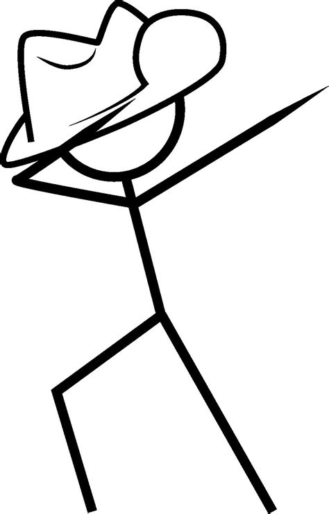 Dabbing Cowboy Stickman Cowboy Black And White Dab