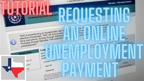 Texas Unemployment Logon Payment Request