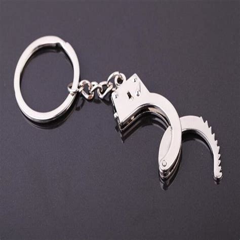 Creative Edc Jewelry Police Handcuff Keychain Alloy Car Key Keyringandkey