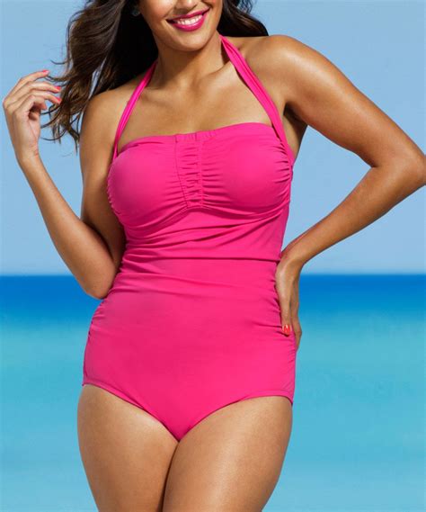 Shore Club Rose Shore Club Shirred Halter One Piece Women And Plus One Piece Big And Tall