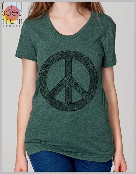 Womens American Apparel Peace T Shirt Peace Symbol Peace Etsy In
