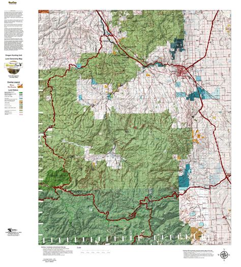Oregon Hunting Unit 52 Starkey Land Ownership Map By Huntdata Llc